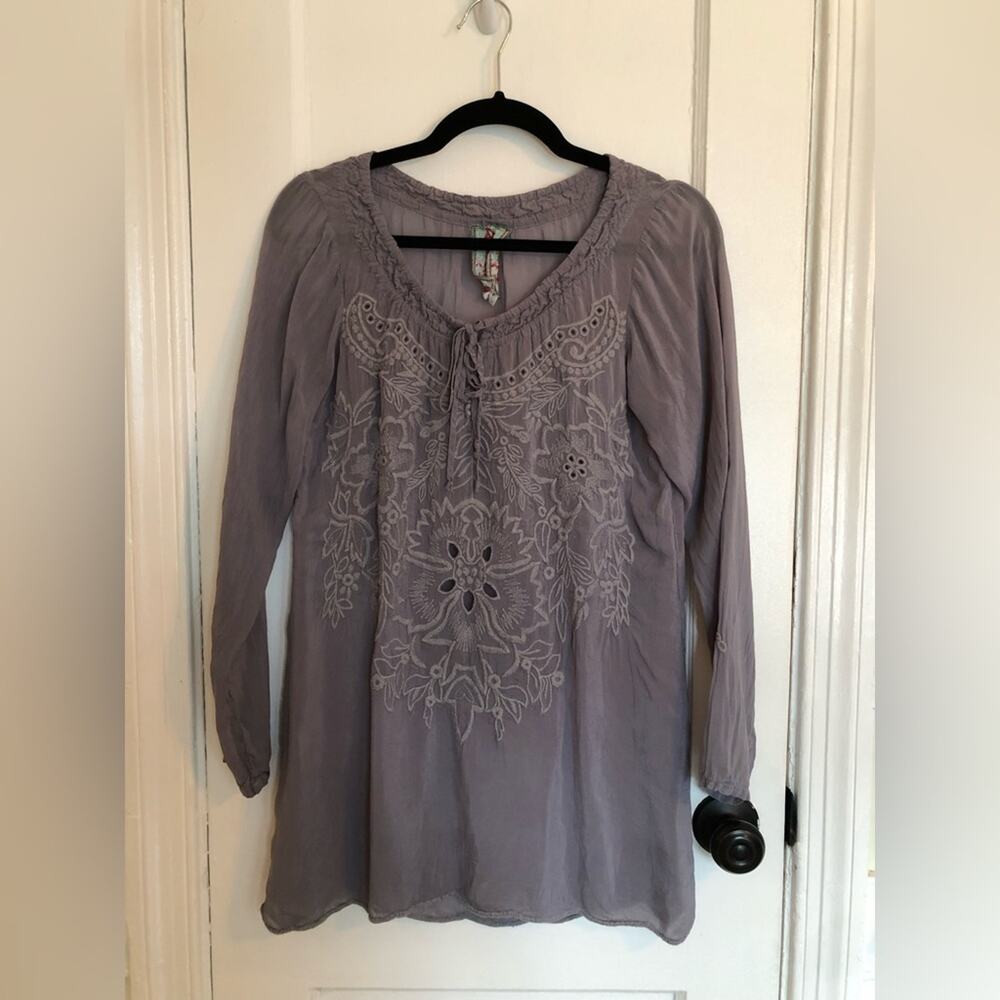 Johnny Was Embroidered Tunic Rayon Blouse - Picture 2 of 6